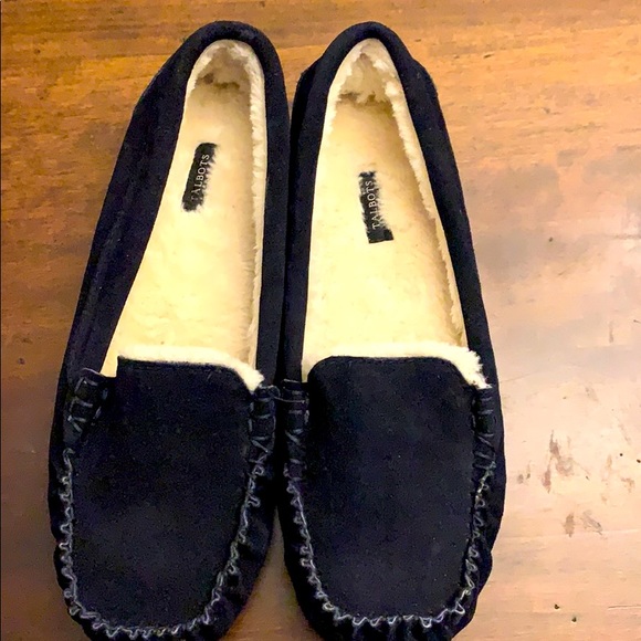 Talbots Shoes - Talbots navy suede slippers, new, 11